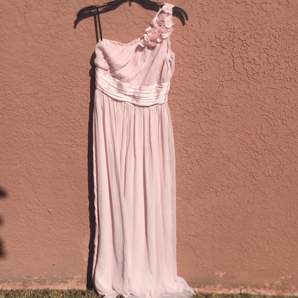 Light pink one shoulder dress fits size 2